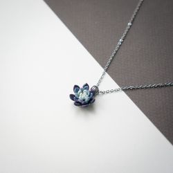 dark turquoise succulent necklace, succulent necklace, wedding floral necklace, bridal succulent necklace