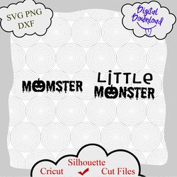 Mom Halloween Svg, Little Monster Svg Bundle, Momster Shirt, Mom Baby Matching Designs, Cute Halloween Toddler Svg File
