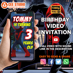 spidey birthday invitation, amazing friends invitation, animated video invitation, spidey animated invite video, spidey