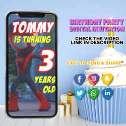 Spidey birthday Invitation, Amazing friends invitation, animated video invitation, Spidey Animated Invite Video