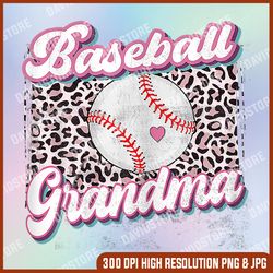 womens leopard baseball grandma game day softball mother's day, baseball grandma png, mother day png, png file , png