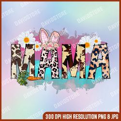 floral leopard mama bunny carrot happy easter mother's day png, mama bunny carrot png, mama png, mother day png, png