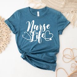 Nurse Shirt | Rn Shirts | Nurses Week Gift | Womans Nurse Top | Nursing Grad Tee | Unisex Long Sleeve Lightweight Nurse