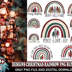 10 designs christmas rainbow png bundle, christmas png, rainbow png, xmas png, merry christmas png, santa png, christmas