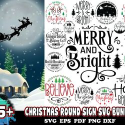 25 design christmas round sign svg bundle, christmas svg, xmas svg, merry christmas svg, instant download