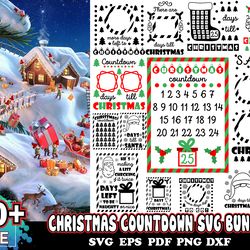 20 designs christmas countdown svg bundle, christmas svg, xmas svg, merry christmas svg, christmas countdown svg