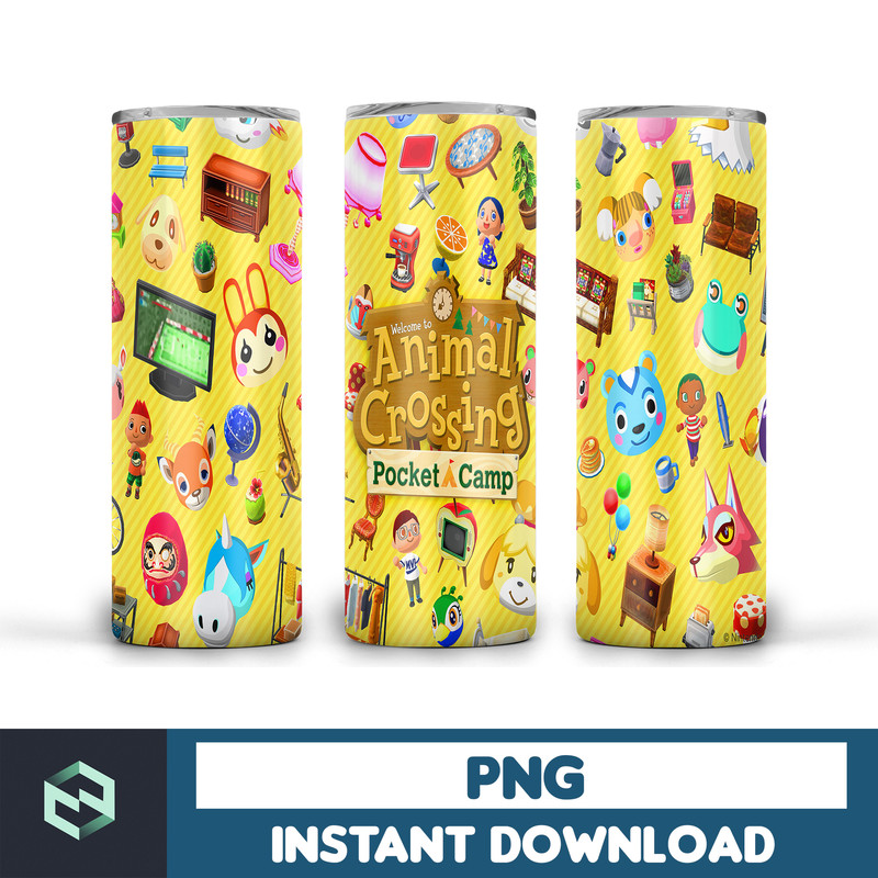 Animal crossing Tumbler, Sublimation Digital File PNG Digital File Cup 20 onz Animals Crossings Template (17).jpg