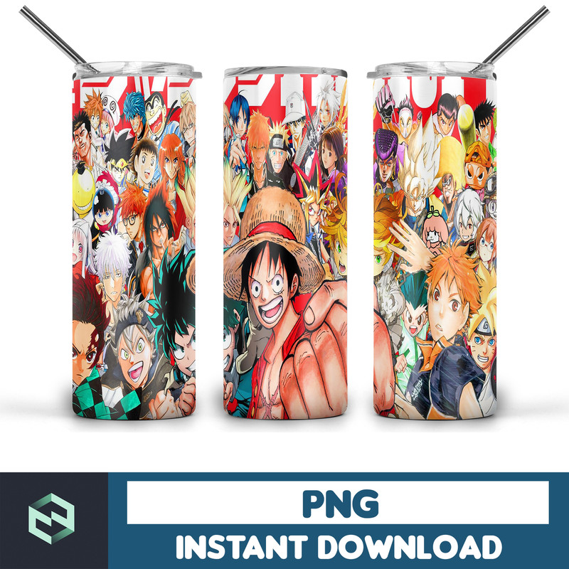 Anime Heroes Tumbler 20 oz Anime tumbler png, Anime Tumbler wrap , PNG Instant Download , 20oz Skinny Tumbler designs, Anime , Seamless Tumbler PNG (1).jpg