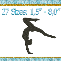 Gymnast Embroidery Gymnastic Embroidery Design Gymnastics Silhouette Embroidery Sport Embroidery Design Instant Download