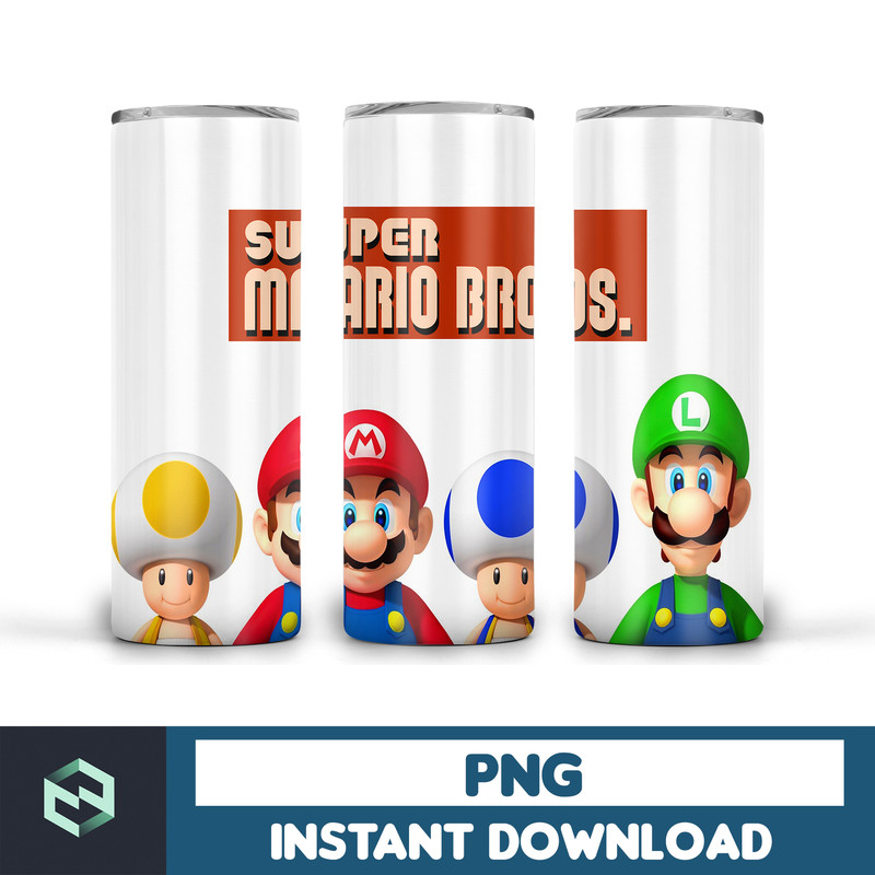 Mario DESIGNS 20oz Skinny Straight & Tapered, Template for Sublimation, Full Tumbler Wrap, PNG Intant Download (24).jpg