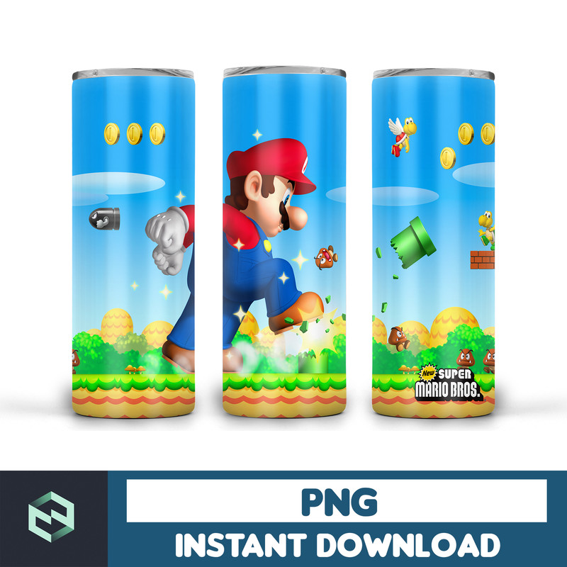 Mario DESIGNS 20oz Skinny Straight & Tapered, Template for Sublimation, Full Tumbler Wrap, PNG Intant Download (25).jpg
