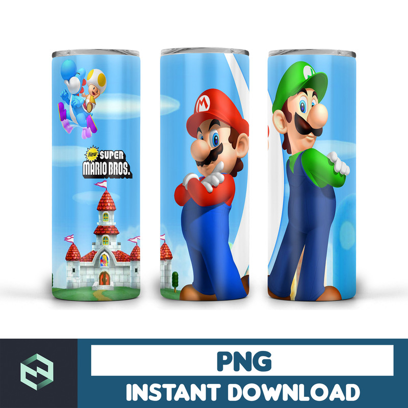 Mario DESIGNS 20oz Skinny Straight & Tapered, Template for Sublimation, Full Tumbler Wrap, PNG Intant Download (31).jpg