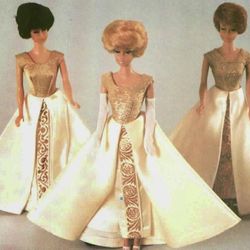 Barbie doll clothes pattern Bodice, slim skirt and over skirt pattern Vintage barbie pattern Digital download PDF