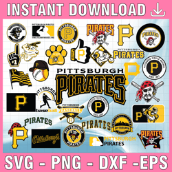 32 files pittsburgh pirates svg, cut files, baseball clipart, cricut pittsburgh svg, pirates svg, mlb svg, clipart, inst