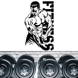 Fitness Sticker Gym Workout Crossfit Bodybuilder Coach Sport Muscles Wall Sticker Vinyl Decal Mural Art Decor