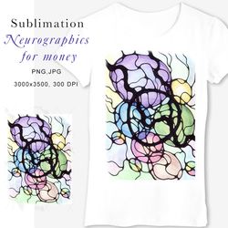Neurographics for money Watercolor Sublimation, PNG, JPEG
