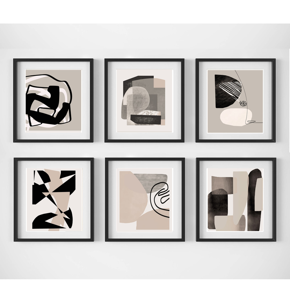 Set of 6 abstract prints for download