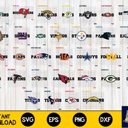 Bundle NFL Fan svg eps dxf png file ,32 team nfl svg eps png, for Cricut, Silhouette, digital, file cut