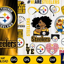 Bundle Pittsburgh Steelers, Pittsburgh Steelers Nfl,Bundle sport Digital Cut Files svg eps dxf png, for Cricut, file cut