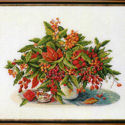 cross stitch pattern | floral embroidery | autumn bouquet | vintage cross stitch pattern | pdf | instant download