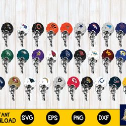 Bundle NFL hand helmet svg eps dxf png file,32 team nfl svg eps png, for Cricut, Silhouette, digital, file cut