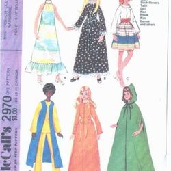 McCall's 2970 pattern Fits 5 - 6 1/2 dolls dress, top, pants and vest robe and cape pattern Digital download PDF
