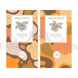 coffee pack tag abstract simple style vintage template set