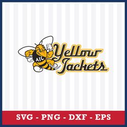 logo aic yellow jackets 1 svg, ncaa svg, sport svg, png dxf eps