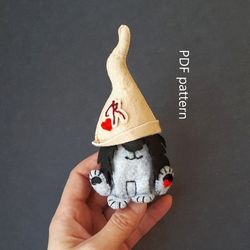 Gnome ornament sewing pattern PDF, Felt animal toys pattern, Personalized animals ornament patterns