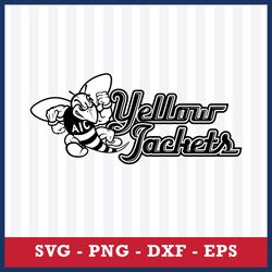 logo aic yellow jackets 3 svg, ncaa svg, sport svg, png dxf eps digital file