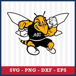 logo aic yellow jackets 4 svg, ncaa svg, sport svg, png dxf eps digital file