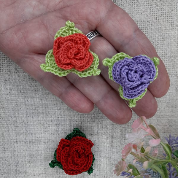 Crochet pattern small rose, little flower crochet pattern, f - Inspire ...