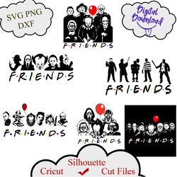 friends svg, scary friends svg, halloween svg, halloween horror friends svg, cricut file, cut file, silhouette, clipart