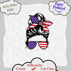 mama usa mom svg, 4th of july svg, american flag, mama and mini american flag mom bun svg, usa t-shirt cut file, patriot