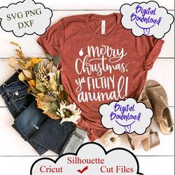 merry christmas ya filthy animal svg, svg christmas, ya filthy animal, christmas svg file, svg christmas design, xmas