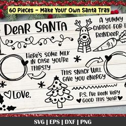 dear santa tray svg, milk and cookies, cookies for santa svg, carrot svg, santa cookie tray svg, milk for santa svg, png