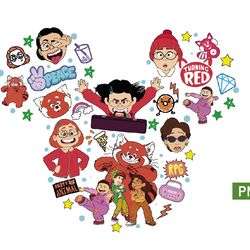 turning red disney svg, red panda svg, mickey turning red svg, sticker turning red svg png