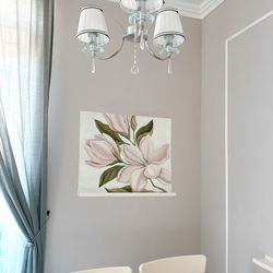 magnolia flowers. original interior painting. acrylic on canvas. wall arts