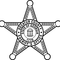 decatur ga sheriff black white vector outline or line art file for cnc laser cutting, wood, metal engravin