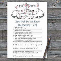 Kittens How well do you know baby shower game card,Cat or Kittens Baby shower games printable,Baby Shower Activity--340