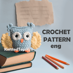 owl crochet pattern, cute owl amigurumi pattern, owl lover gift crochet pattern