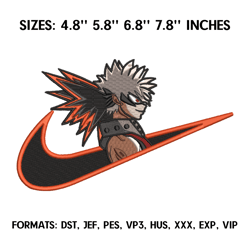 katsuki bakugo embroidery design file, my hero academia anime embroidery design, anime pes design brother, machine file