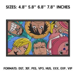 Luffy, Usopp. Zoro. Sanji, Chopper Embroidery Design File, One Piece Anime Embroidery Design, Machine embroidery