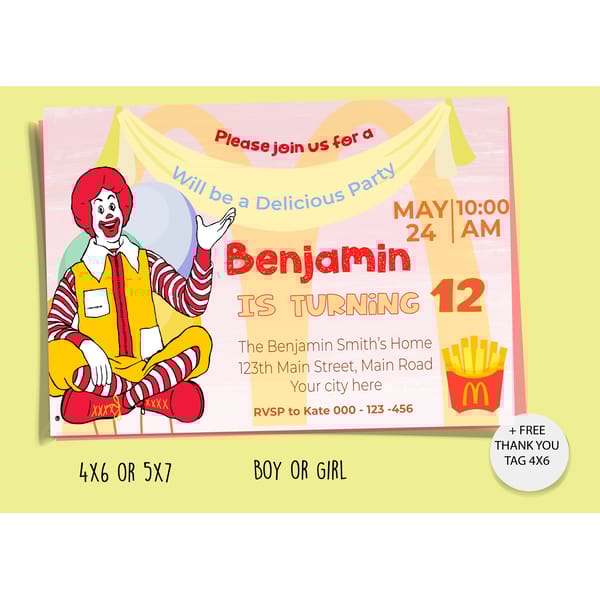 Mcdonald's invitation - Inspire Uplift