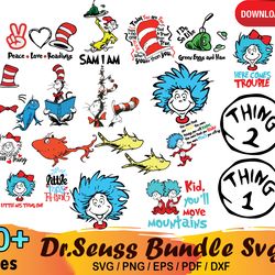 20 dr seuss bundle svg, dr seuss quotes svg, thing 1 svg