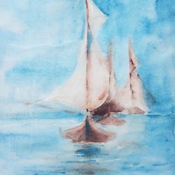 Sailboat Watercolour Painting - digital file that you will download