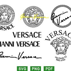 versace logo svg, versace medusa head logo svg, fashion brand svg png