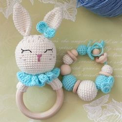 bunny rattle / bunny toy / fist toy / baby rattle / baby set / baby gift