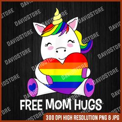 free mom hugs funny unicorn rainbow gay lgbt pride month png, free mom hugs png, unicorn png, mother day png, png file