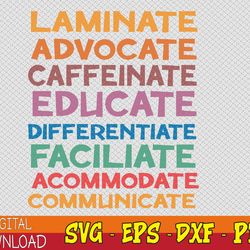 sped caffeinate advocate laminate educate teacher svg, eps, png, dxf, digital download